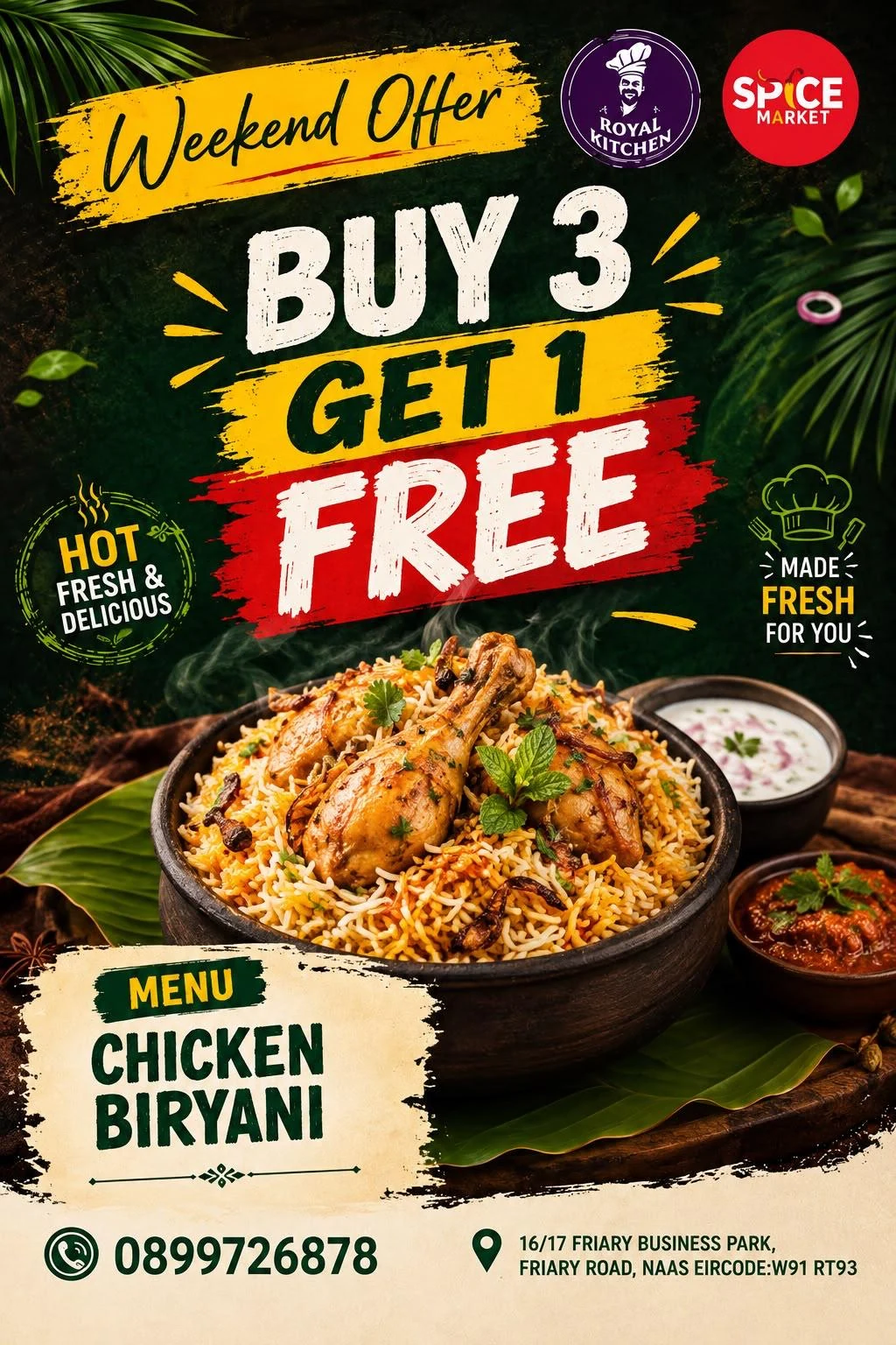 Weekend buy three get one free campaign
