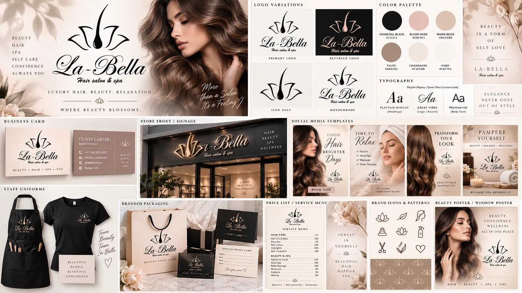 La Bella salon and spa identity